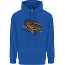 Steampunk Crocodile Alligator Mens 80% Cotton Hoodie Royal Blue
