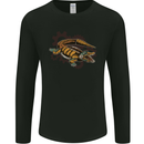 Steampunk Crocodile Alligator Mens Long Sleeve T-Shirt Black