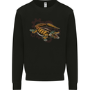 Steampunk Crocodile Alligator Mens Sweatshirt Jumper Black