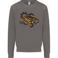 Steampunk Crocodile Alligator Mens Sweatshirt Jumper Charcoal