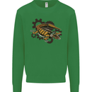 Steampunk Crocodile Alligator Mens Sweatshirt Jumper Irish Green