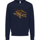 Steampunk Crocodile Alligator Mens Sweatshirt Jumper Navy Blue