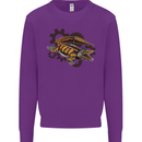 Steampunk Crocodile Alligator Mens Sweatshirt Jumper Purple