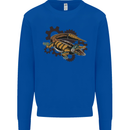 Steampunk Crocodile Alligator Mens Sweatshirt Jumper Royal Blue