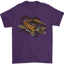 Steampunk Crocodile Alligator Mens T-Shirt 100% Cotton Purple