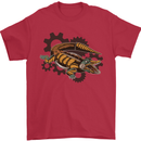 Steampunk Crocodile Alligator Mens T-Shirt 100% Cotton Red