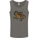 Steampunk Crocodile Alligator Mens Vest Tank Top Charcoal