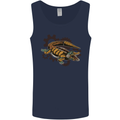 Steampunk Crocodile Alligator Mens Vest Tank Top Navy Blue
