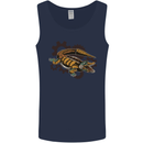 Steampunk Crocodile Alligator Mens Vest Tank Top Navy Blue