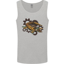 Steampunk Crocodile Alligator Mens Vest Tank Top Sports Grey