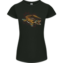 Steampunk Crocodile Alligator Womens Petite Cut T-Shirt Black