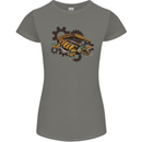 Steampunk Crocodile Alligator Womens Petite Cut T-Shirt Charcoal