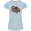 Steampunk Crocodile Alligator Womens Petite Cut T-Shirt Light Blue