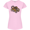 Steampunk Crocodile Alligator Womens Petite Cut T-Shirt Light Pink