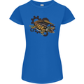 Steampunk Crocodile Alligator Womens Petite Cut T-Shirt Royal Blue