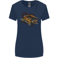 Steampunk Crocodile Alligator Womens Wider Cut T-Shirt Navy Blue