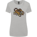 Steampunk Crocodile Alligator Womens Wider Cut T-Shirt Sports Grey