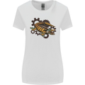 Steampunk Crocodile Alligator Womens Wider Cut T-Shirt White