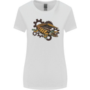 Steampunk Crocodile Alligator Womens Wider Cut T-Shirt White