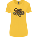 Steampunk Crocodile Alligator Womens Wider Cut T-Shirt Yellow