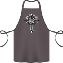 Steampunk Cross Gothic Heavy Metal Biker Cotton Apron 100% Organic Dark Grey