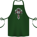 Steampunk Cross Gothic Heavy Metal Biker Cotton Apron 100% Organic Forest Green