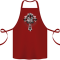 Steampunk Cross Gothic Heavy Metal Biker Cotton Apron 100% Organic Maroon
