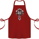 Steampunk Cross Gothic Heavy Metal Biker Cotton Apron 100% Organic Maroon