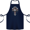 Steampunk Cross Gothic Heavy Metal Biker Cotton Apron 100% Organic Navy Blue