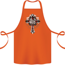 Steampunk Cross Gothic Heavy Metal Biker Cotton Apron 100% Organic Orange
