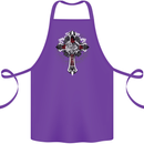 Steampunk Cross Gothic Heavy Metal Biker Cotton Apron 100% Organic Purple