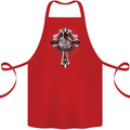 Steampunk Cross Gothic Heavy Metal Biker Cotton Apron 100% Organic Red