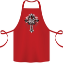 Steampunk Cross Gothic Heavy Metal Biker Cotton Apron 100% Organic Red