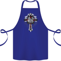 Steampunk Cross Gothic Heavy Metal Biker Cotton Apron 100% Organic Royal Blue
