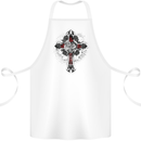 Steampunk Cross Gothic Heavy Metal Biker Cotton Apron 100% Organic White