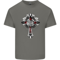Steampunk Cross Gothic Heavy Metal Biker Kids T-Shirt Childrens Charcoal