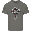 Steampunk Cross Gothic Heavy Metal Biker Kids T-Shirt Childrens Charcoal