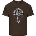 Steampunk Cross Gothic Heavy Metal Biker Kids T-Shirt Childrens Chocolate