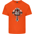 Steampunk Cross Gothic Heavy Metal Biker Kids T-Shirt Childrens Orange