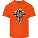 Steampunk Cross Gothic Heavy Metal Biker Kids T-Shirt Childrens Orange