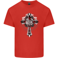 Steampunk Cross Gothic Heavy Metal Biker Kids T-Shirt Childrens Red