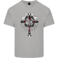 Steampunk Cross Gothic Heavy Metal Biker Kids T-Shirt Childrens Sports Grey