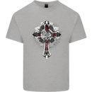 Steampunk Cross Gothic Heavy Metal Biker Kids T-Shirt Childrens Sports Grey