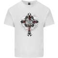 Steampunk Cross Gothic Heavy Metal Biker Kids T-Shirt Childrens White