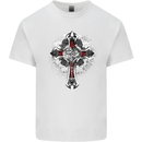 Steampunk Cross Gothic Heavy Metal Biker Kids T-Shirt Childrens White