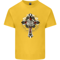 Steampunk Cross Gothic Heavy Metal Biker Kids T-Shirt Childrens Yellow