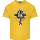 Steampunk Cross Gothic Heavy Metal Biker Kids T-Shirt Childrens Yellow