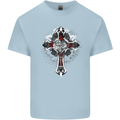 Steampunk Cross Gothic Heavy Metal Biker Mens Cotton T-Shirt Tee Top Light Blue