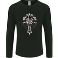 Steampunk Cross Gothic Heavy Metal Biker Mens Long Sleeve T-Shirt Black