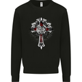 Steampunk Cross Gothic Heavy Metal Biker Mens Sweatshirt Jumper Black